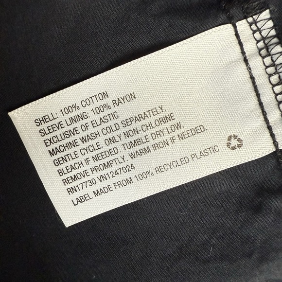 Short Puff Sleeve Poplin Mini Dress Black Womens Small Whimsigoth Cottagecore - Picture 7 of 7